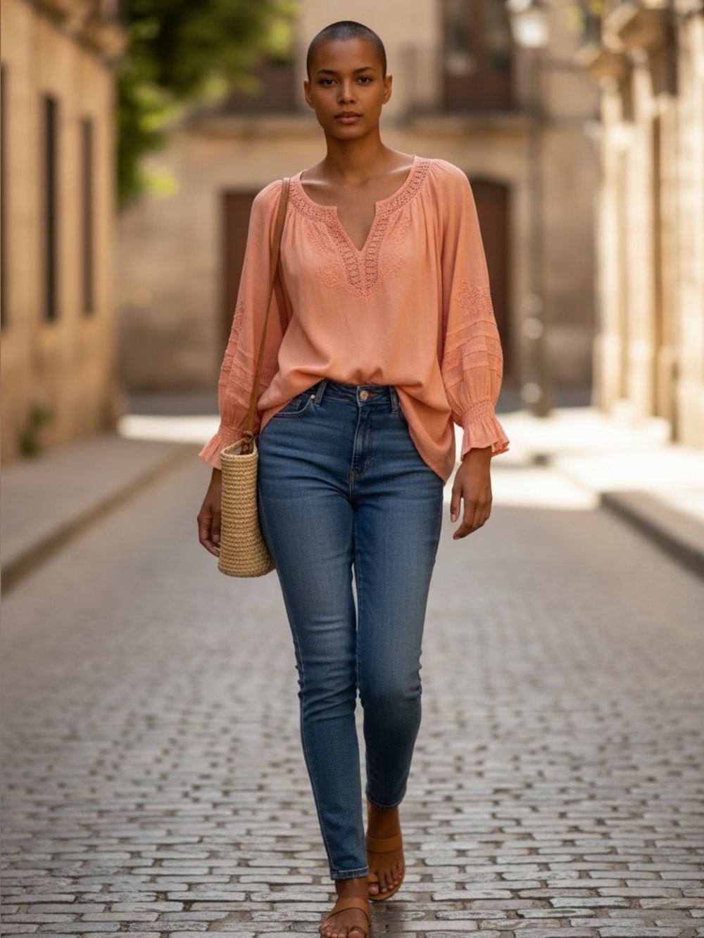 Spense Beautiful Peach Top Size Med Preowned  V Neck super soft on